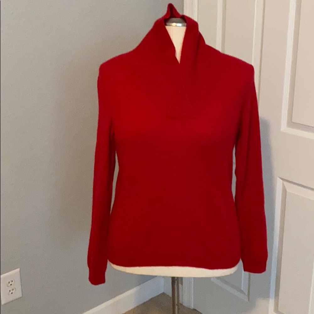 Red cashmere sweater for the holidays